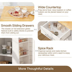 Walsunny Kitchen Island Rolling Cart with Storage Cabinet, Coffee Bar (7404392186032)