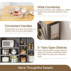 Walsunny 47.2" Large Kitchen Cabinet with Open Shelves, Kitchen Island (7404396937392)