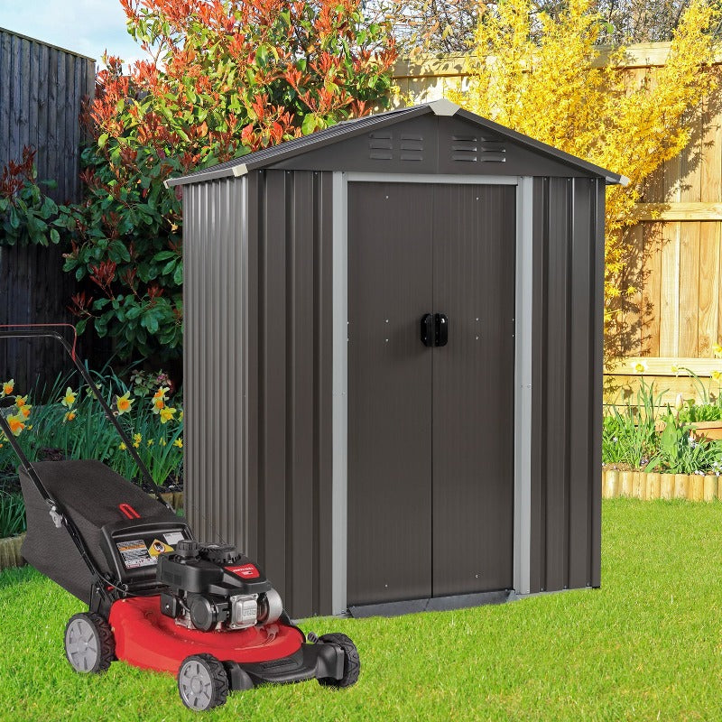 Walsunny Outdoor Steel Storage Shed, Metal Garden Shed 