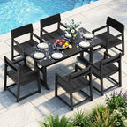 Vongrasig 5 Pieces Patio Dining Set, All Weather Outdoor HDPE Dining Furniture Set with Table and Chairs for 4, Garden Patio Furniture Set for Lawn, Backyard, Poolside