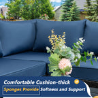 Vongrasig Patio Furniture 7 Pieces Outdoor Sectional Sofa Set, Black Wicker