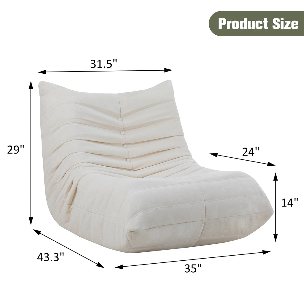 Vongrasig Bean Bag Chair for Adults, Line Fabric Lazy Sofa Couch, Memory Foam Filled Bean Bag Lounge Chair Perfect for Living Room, Bedroom and Office