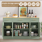Vongrasig Buffet Cabinet with Storage, Farmhouse Coffee Bar Cabinet with Drawers, 53” Large Modern Sideboard Buffet with Adjustable Shelves for Kitchen, Dining Room