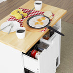 Walsunny 26.57¡®¡¯ Rolling Kitchen Island Storage & Bar Cart with Solid Wood Top#color_white (7278481932464)
