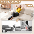Vongrasig 105" Boneless Couches for Living Room, Sectional Couches Modular Sofa with L-Shaped Chaise, Memory Foam Comfy Cloud Couch with Plush Corduroy Fabric, No Assembly Required
