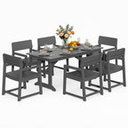 Vongrasig 5 Pieces Patio Dining Set, All Weather Outdoor HDPE Dining Furniture Set with Table and Chairs for 4, Garden Patio Furniture Set for Lawn, Backyard, Poolside