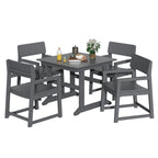 Vongrasig 5 Pieces Patio Dining Set, All Weather Outdoor HDPE Dining Furniture Set with Table and Chairs for 4, Garden Patio Furniture Set for Lawn, Backyard, Poolside