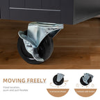 Walsunny 26 Rolling Kitchen Island with Solid Wood Top#color_black