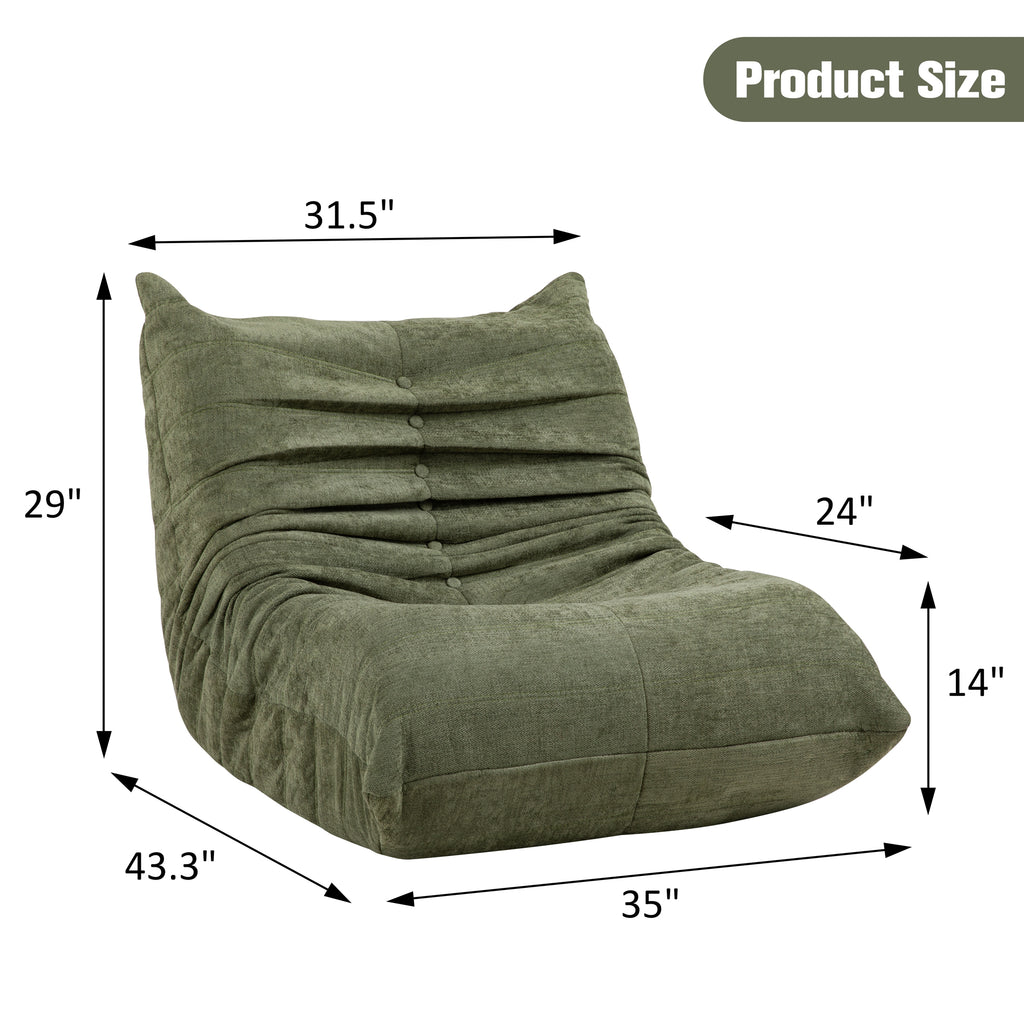 Vongrasig Bean Bag Chair for Adults, Line Fabric Lazy Sofa Couch, Memory Foam Filled Bean Bag Lounge Chair Perfect for Living Room, Bedroom and Office