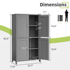 Vongrasig Bathroom Storage Cabinet, Modern Floor Cabinet with Storage, Adjustable Shelves, Freestanding Cabinet for Bthroom, Living Room, Entryway