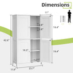Vongrasig Bathroom Storage Cabinet, Modern Floor Cabinet with Storage, Adjustable Shelves, Freestanding Cabinet for Bthroom, Living Room, Entryway