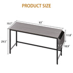 Walsunny 55 inch Home Office Desk with Storage Bag, Study Workstation Modern Simple Design, Student Writing Desk, Office Working Desk, Gray (7346039357616)