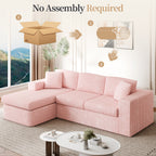 Vongrasig 105" Boneless Couches for Living Room, Sectional Couches Modular Sofa with L-Shaped Chaise, Memory Foam Comfy Cloud Couch with Plush Corduroy Fabric, No Assembly Required
