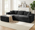 Vongrasig 103" Boneless Sectional Couches for Living Room, L-Shaped Chaise Modular Cloud Couch with Cup Holders on Armrests, Plush Corduroy Comfy Sofa with Memory Foam, No Assembly Required