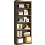 Vongrasig 6-Tier Open Bookshelf, Modern Wood Bookcase| 71" Tall Floor Standing Bookcase, Wood Display Storage Shelf for Home Office Living Room