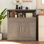 Vongrasig Farmhouse Coffee Bar Cabinet, Small Sideboard Buffet with Storage, Modern Kitchen Storage Cabinet with 1 Drawer and 2 Doors for Kitchen, Dining Room