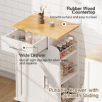 Walsunny Kitchen Island Rolling Cart with Storage Cabinet, Coffee Bar (7404392186032)