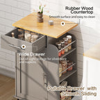 Walsunny Kitchen Island Rolling Cart with Storage Cabinet, Coffee Bar (7404392186032)