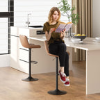 Walsunny Bar Stools Set of 2,Adjustable Leather Counter Height with High Backrest,Bar Chairs for Kitchen Island Dining£¬Room Bar (7562958831792)