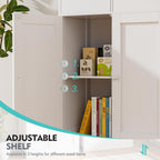 Vongrasig Bathroom Storage Cabinet, 42.5" H Freestanding Floor Cabinet | Wooden Modern Cabinet with 2 Drawers, Open Shelf and Adjustable Shelf for Bathroom, Laundry Room and Entryway