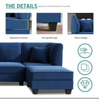 Walsunny  U-Shape Convertible Sectional Sofa Couch with 6 Seats
#color_dark-blue