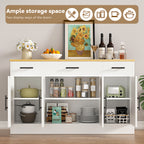 Vongrasig Buffet Cabinet with Storage, Farmhouse Coffee Bar Cabinet with Drawers, 53” Large Modern Sideboard Buffet with Adjustable Shelves for Kitchen, Dining Room