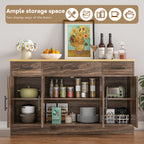 Vongrasig Buffet Cabinet with Storage, Farmhouse Coffee Bar Cabinet with Drawers, 53” Large Modern Sideboard Buffet with Adjustable Shelves for Kitchen, Dining Room