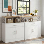 Vongrasig Farmhouse Coffee Bar Cabinet, Small Sideboard Buffet with Storage, Modern Kitchen Storage Cabinet with 1 Drawer and 2 Doors for Kitchen, Dining Room