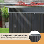 Vongrasig 6x4 FT Outdoor Storage Shed, Metal Lean to Shed with Window and Lockable Door, All-Weather Graden Tool Shed for Backyard Garden Patio Lawn