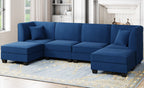 Walsunny  U-Shape Convertible Sectional Sofa Couch with 6 Seats
#color_dark-blue