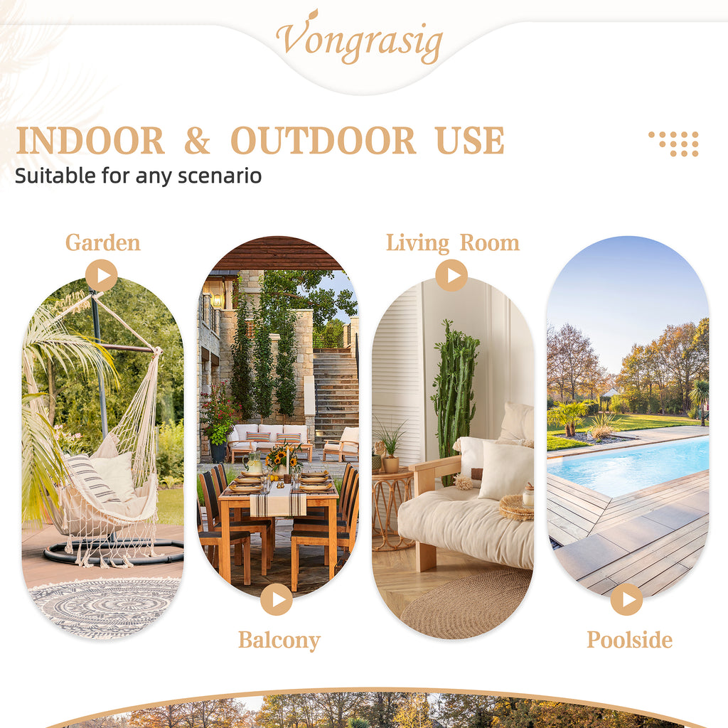 Vongrasig Outdoor Wicker Egg Chair PE Rattan Chair with Cushion, Oversized Patio Lounge Chair for Outdoor, Indoor, Balcony, Backyard, Garden