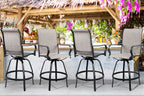 Vongrasig Patio Furniture Outdoor All-Weather Texilene Swivel High Bar Stools Set