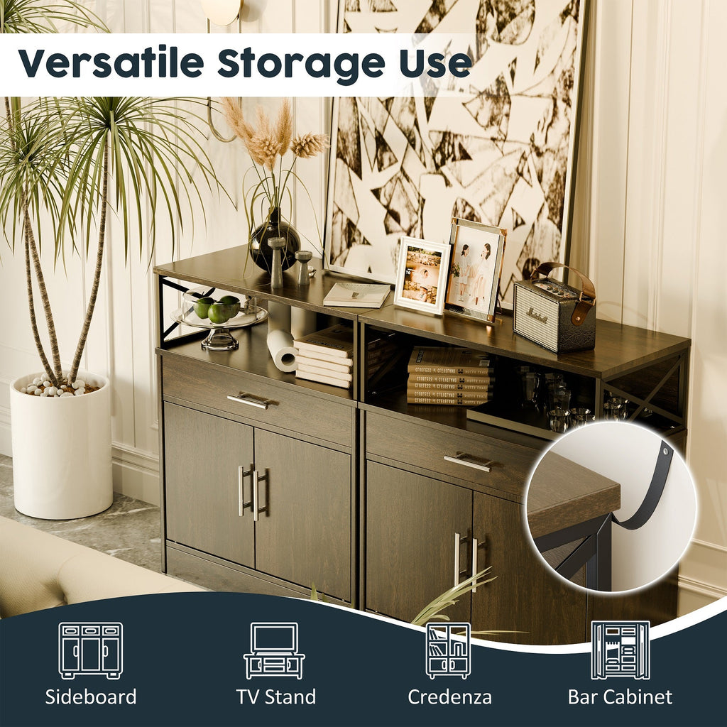 Walsunny Kitchen Buffet Sideboard Cabinet with Adjustable Shelf,Wooden Storage Cabinet with 2 Doors and 1 Drawers£¬Modern Farmhouse Coffee Bar Cabinet with Storage for Kitchen/Living Room (7612660711600)