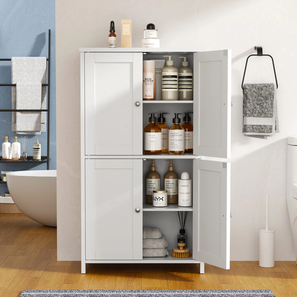 Vongrasig 42.6" Bathroom Storage Cabinet, Modern Floor Cabinet with Doors and Adjustable Shelves, Freestanding Accent Organizer Cupboard for Living Room, Entryway, Kitchen