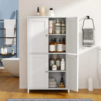 Vongrasig 42.6" Bathroom Storage Cabinet, Modern Floor Cabinet with Doors and Adjustable Shelves, Freestanding Accent Organizer Cupboard for Living Room, Entryway, Kitchen