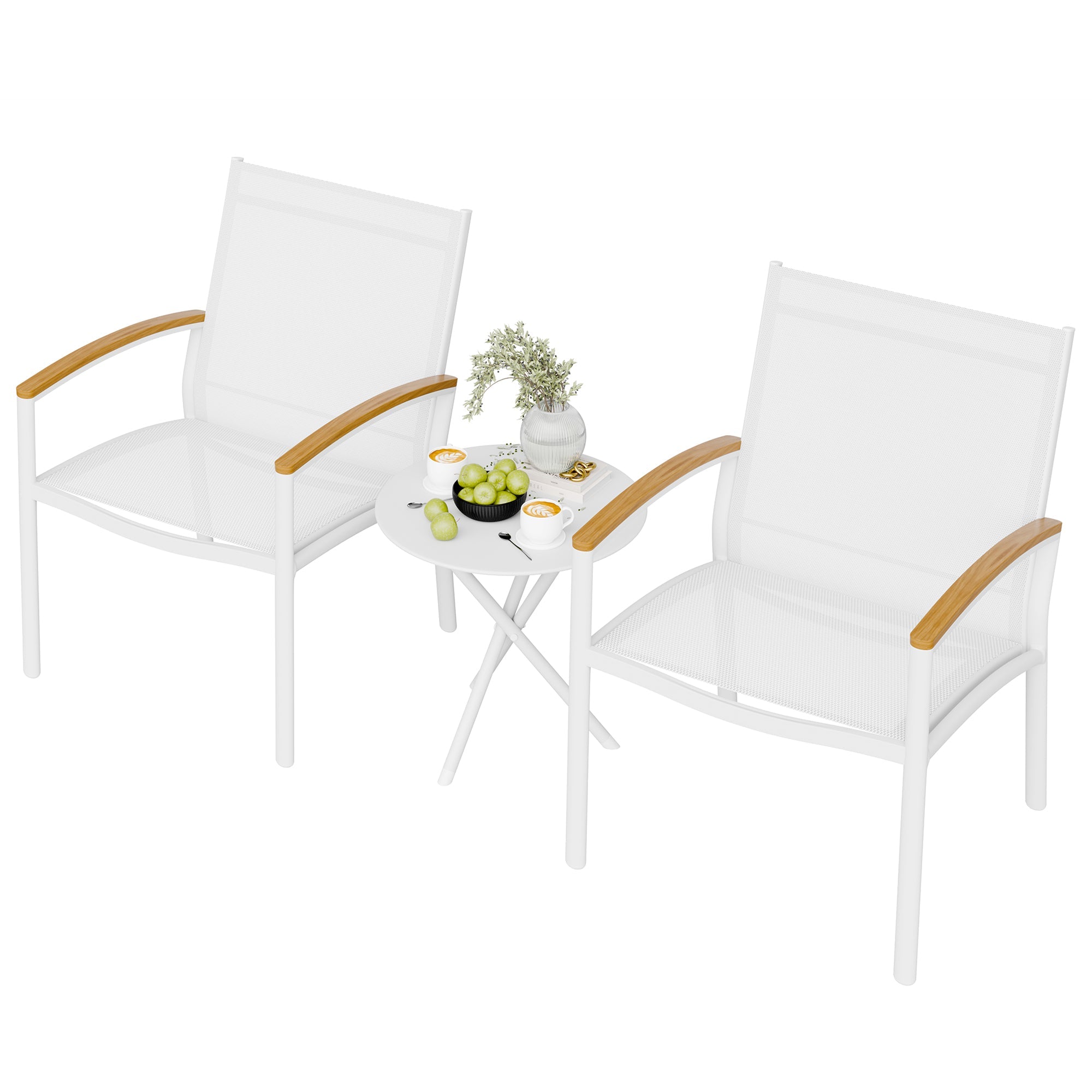 Vongrasig Patio Furniture 2 Pieces Outdoor Texilene Chair Sets