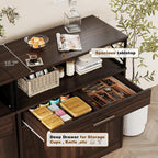 Vongrasig Farmhouse Coffee Bar Cabinet, Small Sideboard Buffet with Storage, Modern Kitchen Storage Cabinet with 1 Drawer and 2 Doors for Kitchen, Dining Room