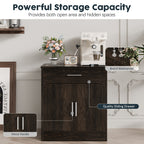 Walsunny Kitchen Buffet Sideboard Cabinet with Adjustable Shelf,Wooden Storage Cabinet with 2 Doors and 1 Drawers,Modern Farmhouse Coffee Bar Cabinet with Storage for Kitchen/Living Room,Grey (7610077905072)