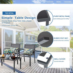Vongrasig 4 Pieces Patio Furniture Sets,Outdoor Patio Conversation Sets with Glass Coffee Table, Small Porch Balcony Furniture, Patio Table and Chairs Set for Garden, Backyard