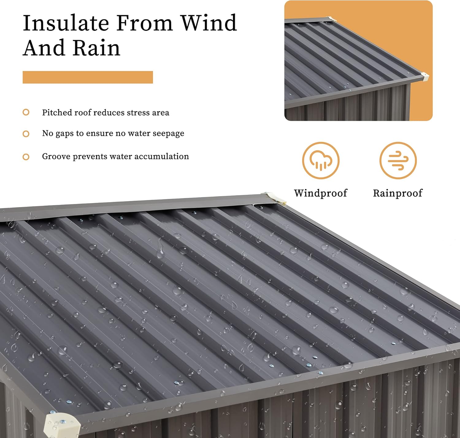 Vongrasig 5 x 3 x 6 FT Outdoor Storage Shed Clearance, Metal Garden Shed with Large Window and Lockable Door, Anti-Corrosion Waterproof Tool Shed for Backyard Patio, Lawn