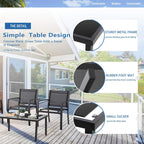 Vongrasig 4 Pieces Patio Furniture Sets,Outdoor Patio Conversation Sets with Glass Coffee Table, Small Porch Balcony Furniture, Patio Table and Chairs Set for Garden, Backyard