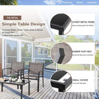 Vongrasig 4 Pieces Patio Furniture Sets,Outdoor Patio Conversation Sets with Glass Coffee Table, Small Porch Balcony Furniture, Patio Table and Chairs Set for Garden, Backyard