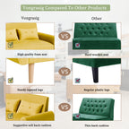 Vongrasig 48" Small Modern Loveseat Sofa, Mid Century Soft Corduroy Fabric 3-Seat Sofa Couch Tufted with Back Cushions and Tapered Legs for Living Room, Bedroom and Small Space