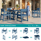 Vongrasig 5 Pieces Patio Dining Set, All Weather Outdoor HDPE Dining Furniture Set with Table and Chairs for 4, Garden Patio Furniture Set for Lawn, Backyard, Poolside