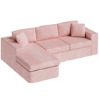 Vongrasig 105" Boneless Couches for Living Room, Sectional Couches Modular Sofa with L-Shaped Chaise, Memory Foam Comfy Cloud Couch with Plush Corduroy Fabric, No Assembly Required