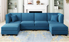 Walsunny  U-Shape Convertible Sectional Sofa Couch with 6 Seats
#color_blue