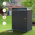 Vongrasig 5 x 3 x 6 FT Outdoor Storage Shed Clearance, Metal Garden Shed with Large Window and Lockable Door, Anti-Corrosion Waterproof Tool Shed for Backyard Patio, Lawn