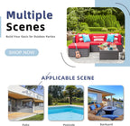 Vongrasig Patio Furniture Sets, Outdoor Patio Set Sectional Sofa, All-Weather PE Rattan Outdoor Couch with Ottoman, Glass Table for Garden, Backyard, Porch