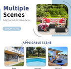 Vongrasig Patio Furniture Sets, Outdoor Patio Set Sectional Sofa, All-Weather PE Rattan Outdoor Couch with Ottoman, Glass Table for Garden, Backyard, Porch