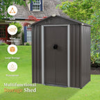 Vongrasig 5 x 3 x 6 FT Outdoor Storage Shed Clearance, Metal Garden Shed with Large Window and Lockable Door, Anti-Corrosion Waterproof Tool Shed for Backyard Patio, Lawn